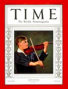 Yehudi Menuhin on the cover of Time Magazine - 22 February 1932